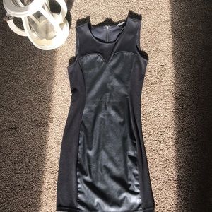 Buy2get 1 free. Black body con faux leather dress.